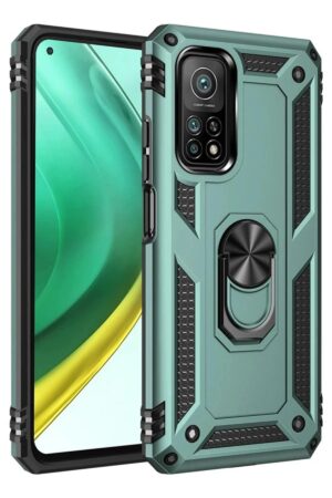 Xiaomi Mi 10T Pro Kılıf Sofya Yüzüklü Silikon Kapak - Yeşil-(5796)