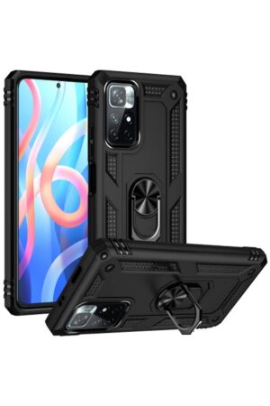 Xiaomi Redmi Note 11T Kılıf Sofya Yüzüklü Silikon Kapak - Siyah-(5796)