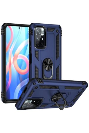 Xiaomi Redmi Note 11T Kılıf Sofya Yüzüklü Silikon Kapak - Lacivert-(5796)