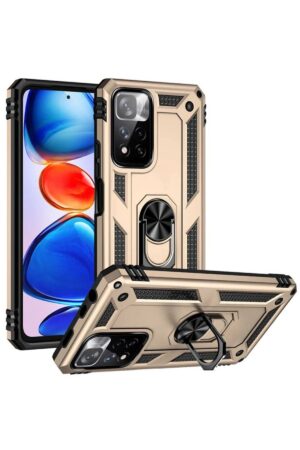Xiaomi Redmi Note 11 Pro Plus 5G Kılıf Sofya Yüzüklü Silikon Kapak - Gold-(5796)