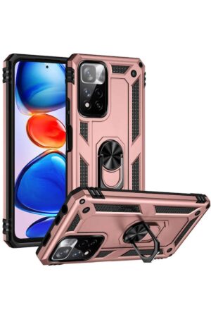 Xiaomi Redmi Note 11 Pro Plus 5G Kılıf Sofya Yüzüklü Silikon Kapak - Rose-(5796)