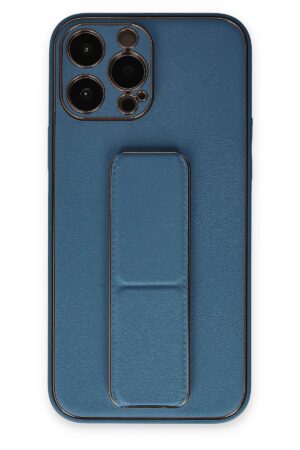 iPhone 13 Pro Kılıf Coco Deri Standlı Kapak - Açık Mavi-(5796)