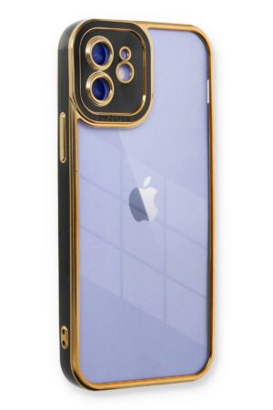 iPhone 12 Kılıf Liva Lens Silikon - Siyah-(5796)