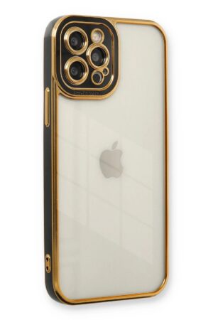 iPhone 12 Pro Max Kılıf Liva Lens Silikon - Siyah-(5796)