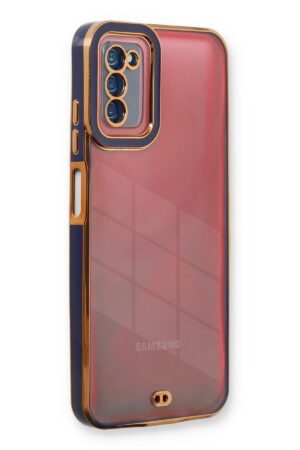 Samsung Galaxy A03S Kılıf Liva Lens Silikon - Mavi-(5796)