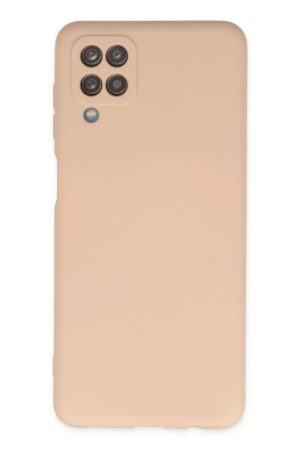 Samsung Galaxy A12 Kılıf Nano içi Kadife Silikon - Pudra-(5796)