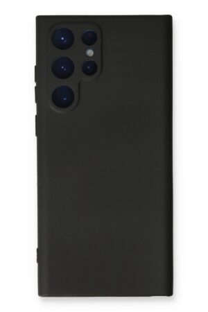 Samsung Galaxy S22 Ultra Kılıf Nano içi Kadife Silikon - Siyah-(5796)