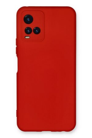 Vivo Y21S Kılıf Nano içi Kadife Silikon - Kırmızı-(5796)