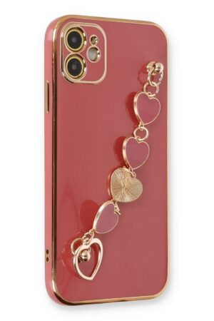 iPhone 12 Kılıf Esila Silikon - Kırmızı-(5796)