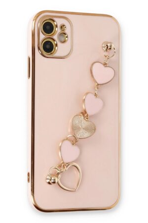 iPhone 12 Kılıf Esila Silikon - Pudra-(5796)