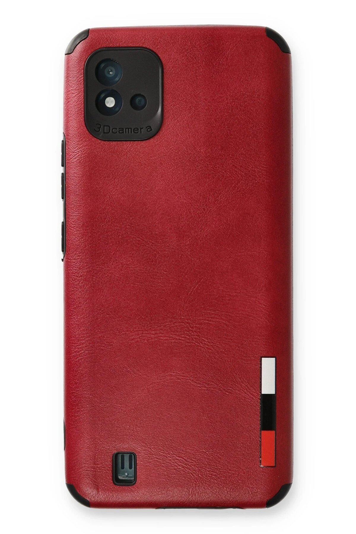 Realme C11 2021 Kılıf Loop Deri Silikon - Kırmızı-(5796)