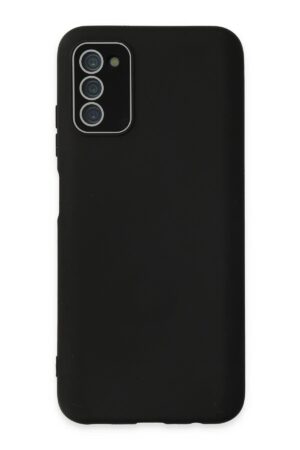 Samsung Galaxy A03S Kılıf Lansman Glass Kapak - Siyah-(5796)