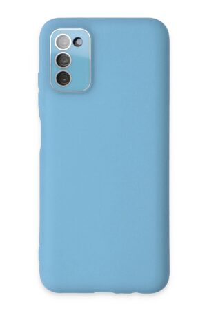 Samsung Galaxy A03S Kılıf Lansman Glass Kapak - Mavi-(5796)