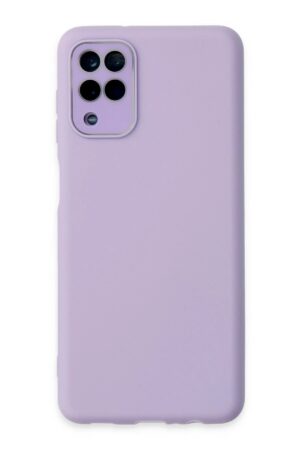 Samsung Galaxy A22 Kılıf Lansman Glass Kapak - Lila-(5796)