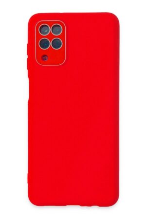 Samsung Galaxy A22 Kılıf Lansman Glass Kapak - Kırmızı-(5796)