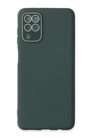 Samsung Galaxy A22 Kılıf Lansman Glass Kapak - Koyu Yeşil-(5796)