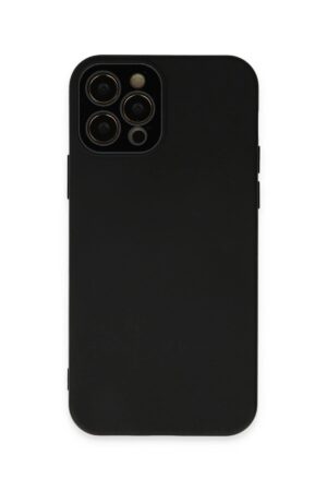 iPhone 12 Pro Max Kılıf Lansman Glass Kapak - Siyah-(5796)