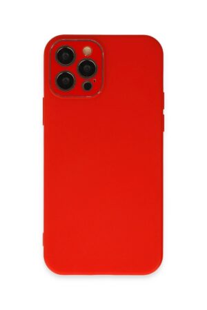 iPhone 12 Pro Max Kılıf Lansman Glass Kapak - Kırmızı-(5796)