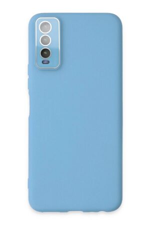 Vivo Y11S Kılıf Lansman Glass Kapak - Mavi-(5796)