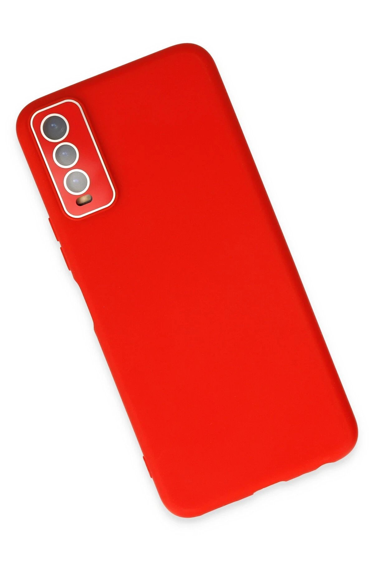 Vivo Y11S Kılıf Lansman Glass Kapak - Kırmızı-(5796) - Görsel 3