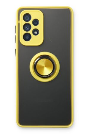 Samsung Galaxy A13 4G Kılıf Montreal Yüzüklü Silikon Kapak - Sarı-(5796)
