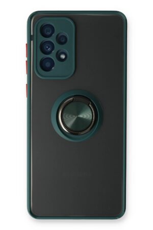 Samsung Galaxy A13 4G Kılıf Montreal Yüzüklü Silikon Kapak - Yeşil-(5796)
