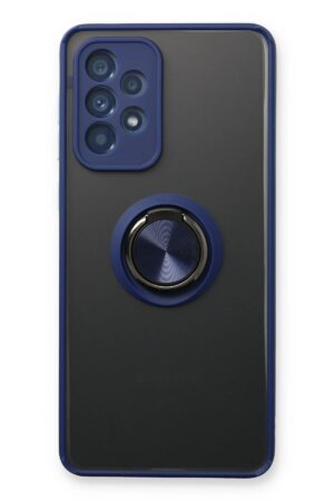 Samsung Galaxy A13 4G Kılıf Montreal Yüzüklü Silikon Kapak - Lacivert-(5796)