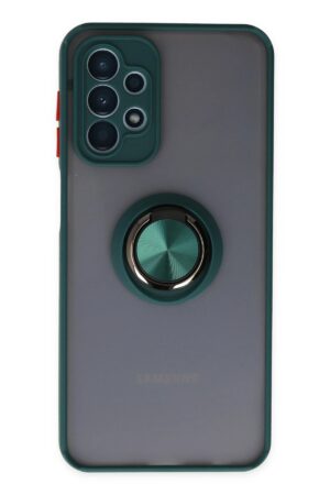 Samsung Galaxy A23 4G Kılıf Montreal Yüzüklü Silikon Kapak - Yeşil-(5796)