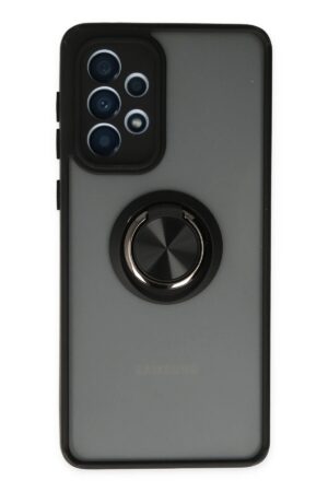 Samsung Galaxy A33 5G Kılıf Montreal Yüzüklü Silikon Kapak - Siyah-(5796)