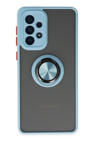 Samsung Galaxy A33 5G Kılıf Montreal Yüzüklü Silikon Kapak - Buz Mavi-(5796)