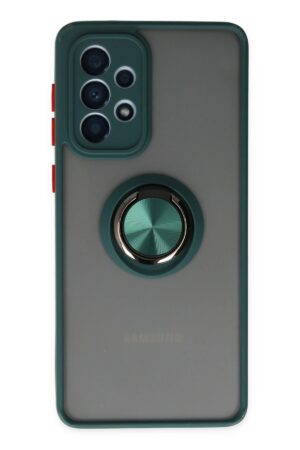 Samsung Galaxy A33 5G Kılıf Montreal Yüzüklü Silikon Kapak - Yeşil-(5796)