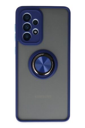 Samsung Galaxy A33 5G Kılıf Montreal Yüzüklü Silikon Kapak - Lacivert-(5796)