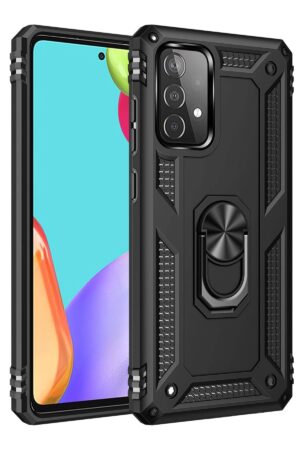 Samsung Galaxy A13 4G Kılıf Sofya Yüzüklü Silikon Kapak - Siyah-(5796)