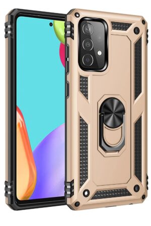 Samsung Galaxy A53 5G Kılıf Sofya Yüzüklü Silikon Kapak - Gold-(5796)