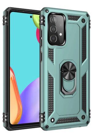 Samsung Galaxy A53 5G Kılıf Sofya Yüzüklü Silikon Kapak - Yeşil-(5796)