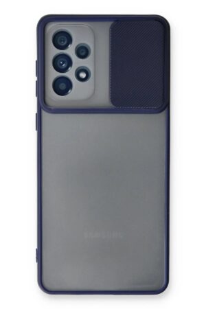 Samsung Galaxy A53 5G Kılıf Palm Buzlu Kamera Sürgülü Silikon - Lacivert-(5796)