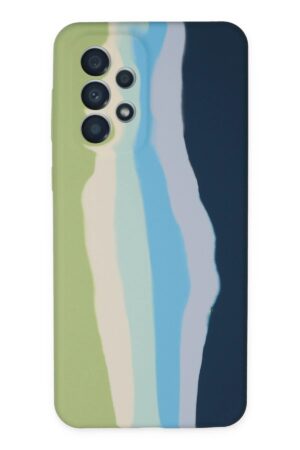 Samsung Galaxy A53 5G Kılıf Ebruli Lansman Silikon - Yeşil-Koyu Yeşil-(5796)