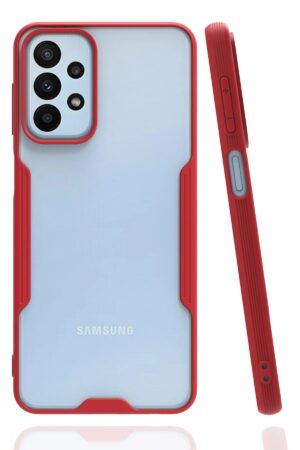 Samsung Galaxy A23 4G Kılıf Platin Silikon - Kırmızı-(5796)