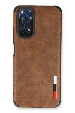 Xiaomi Redmi Note 11 Kılıf Loop Deri Silikon - Kahverengi-(5796)