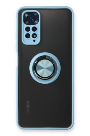 Xiaomi Redmi Note 11 Kılıf Montreal Yüzüklü Silikon Kapak - Buz Mavi-(5796)