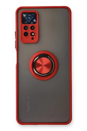 Xiaomi Redmi Note 11 Pro Kılıf Montreal Yüzüklü Silikon Kapak - Kırmızı-(5796)