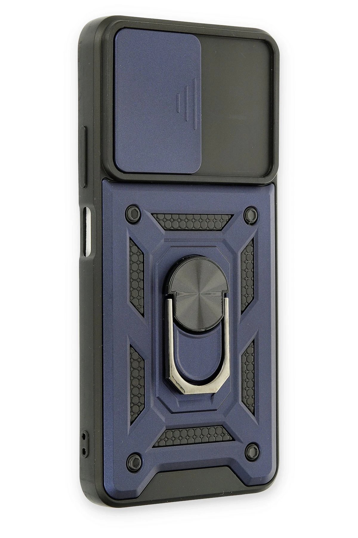 Xiaomi Poco M4 Pro 5G Kılıf Pars Lens Yüzüklü Silikon - Lacivert-(5796) - Görsel 2