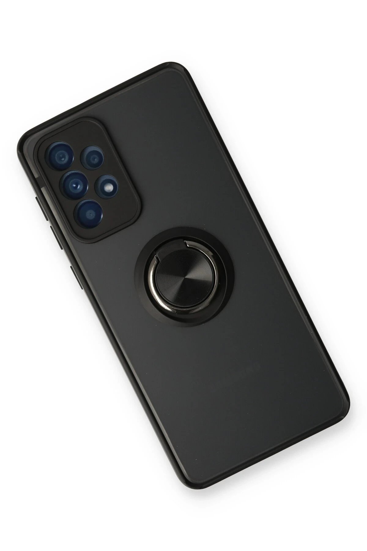 Samsung Galaxy A73 5G Kılıf Montreal Yüzüklü Silikon Kapak - Siyah-(5796) - Görsel 2