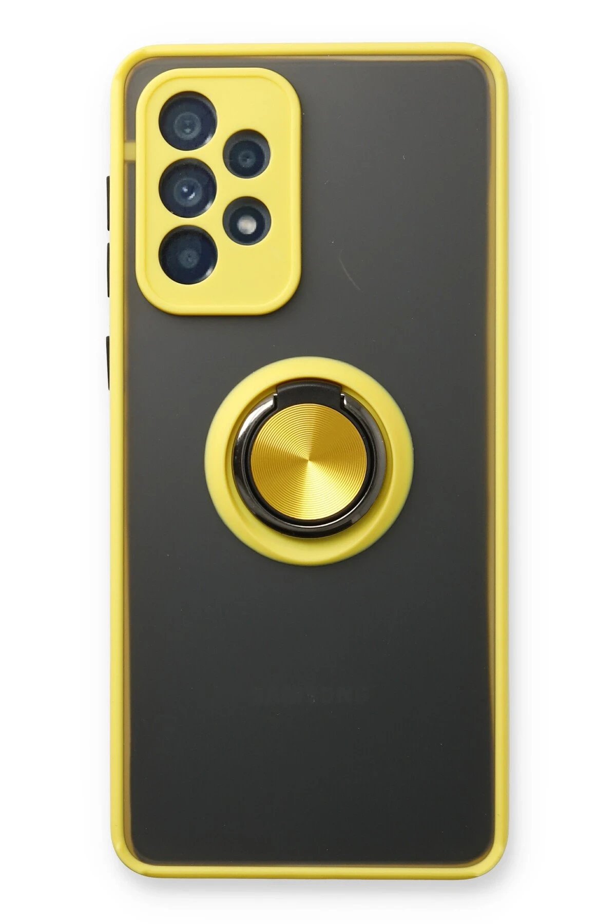 Samsung Galaxy A73 5G Kılıf Montreal Yüzüklü Silikon Kapak - Sarı-(5796)