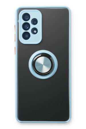 Samsung Galaxy A73 5G Kılıf Montreal Yüzüklü Silikon Kapak - Buz Mavi-(5796)