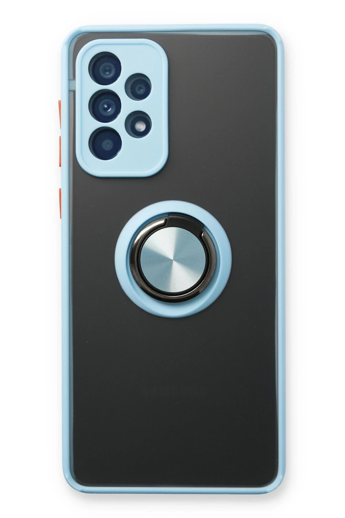 Samsung Galaxy A73 5G Kılıf Montreal Yüzüklü Silikon Kapak - Buz Mavi-(5796)