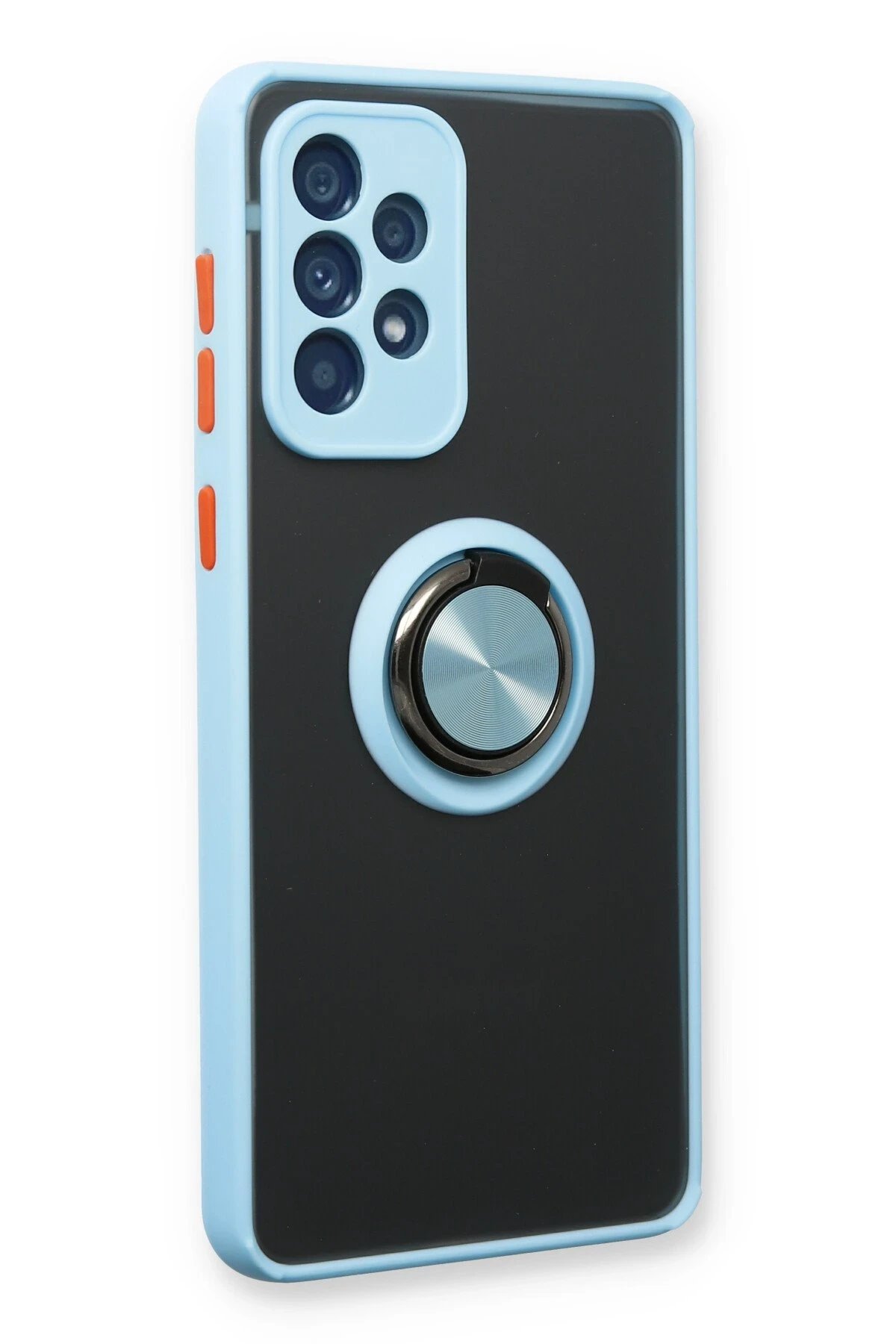 Samsung Galaxy A73 5G Kılıf Montreal Yüzüklü Silikon Kapak - Buz Mavi-(5796) - Görsel 2