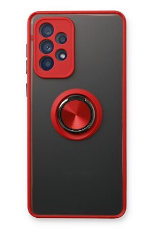 Samsung Galaxy A73 5G Kılıf Montreal Yüzüklü Silikon Kapak - Kırmızı-(5796)