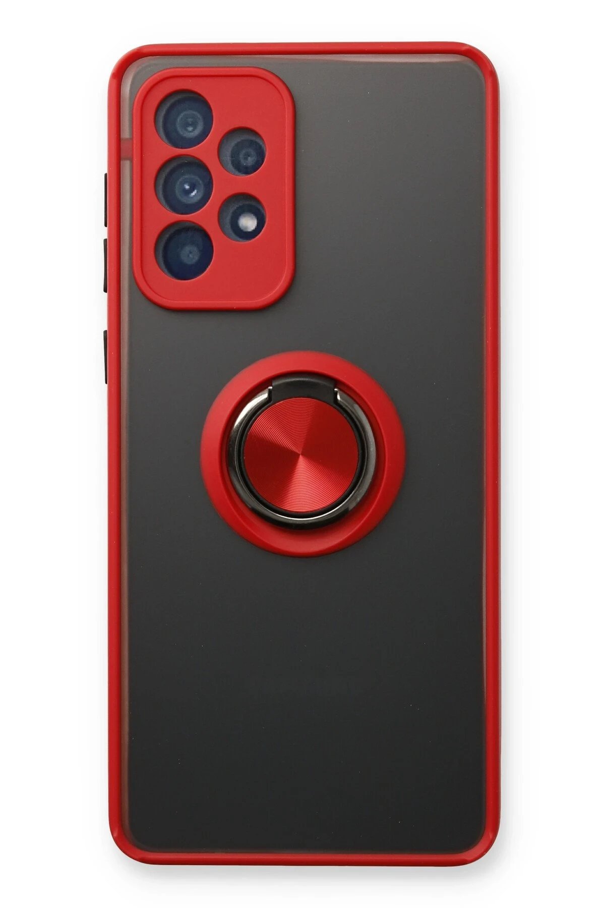 Samsung Galaxy A73 5G Kılıf Montreal Yüzüklü Silikon Kapak - Kırmızı-(5796)