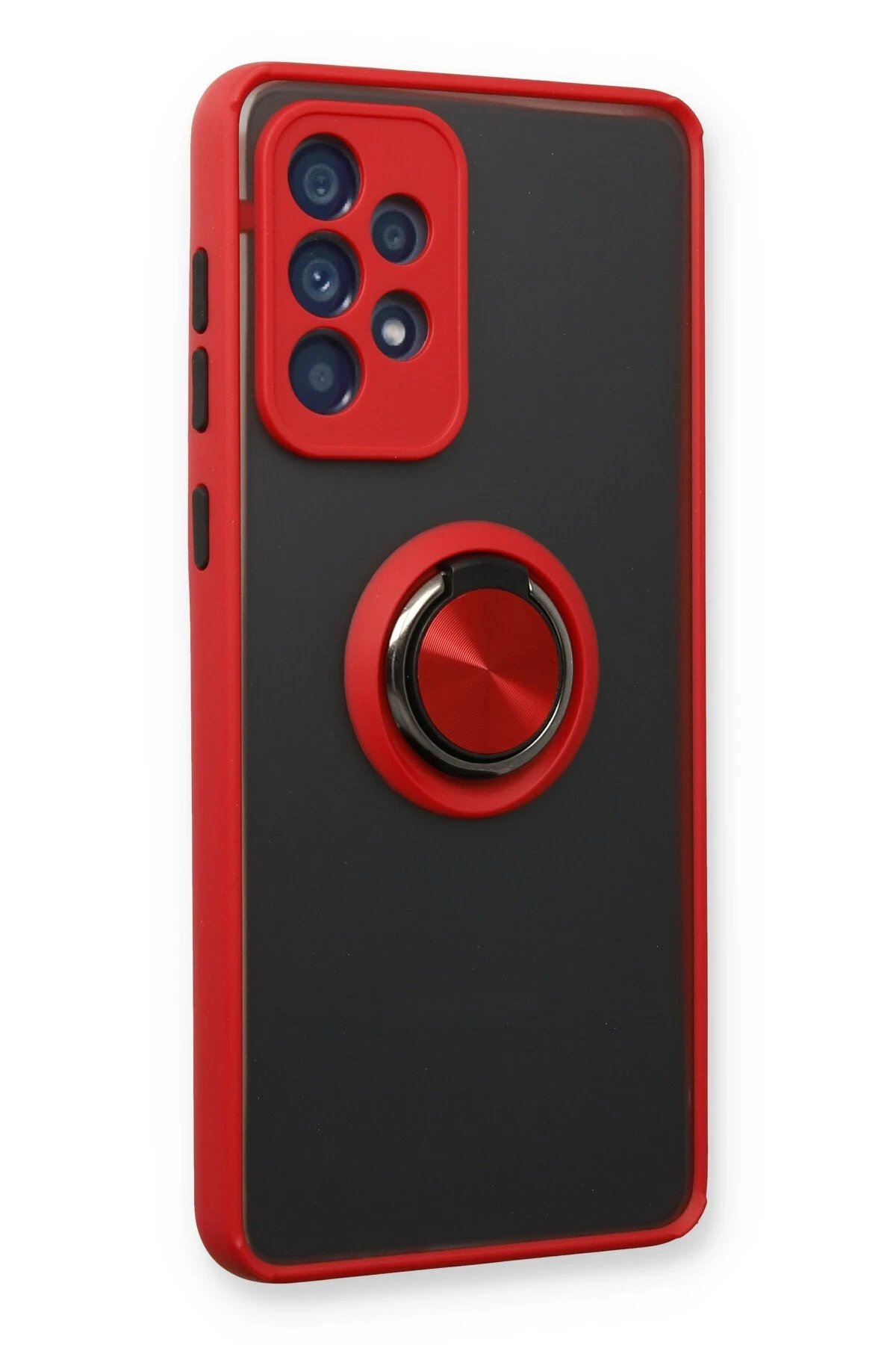 Samsung Galaxy A73 5G Kılıf Montreal Yüzüklü Silikon Kapak - Kırmızı-(5796) - Görsel 2